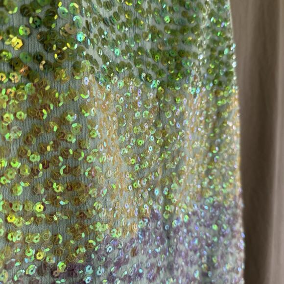 Vintage The Promise Sequin Beaded Cami Mermaid Clubwear Mermaid Rave Top Sz XS - Picture 4 of 15